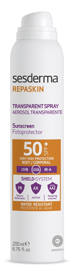 Sesderma Солнцезащитный прозрачный спрей для тела SPF 50, 200 мл (Sesderma, Repaskin)