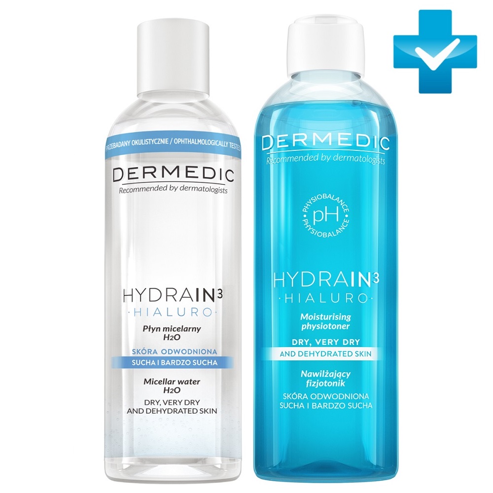 Dermedic Набор Ежедневное очищение: мицеллярная вода, 200 мл + тонер, 200 мл (Dermedic, Hydrain3)