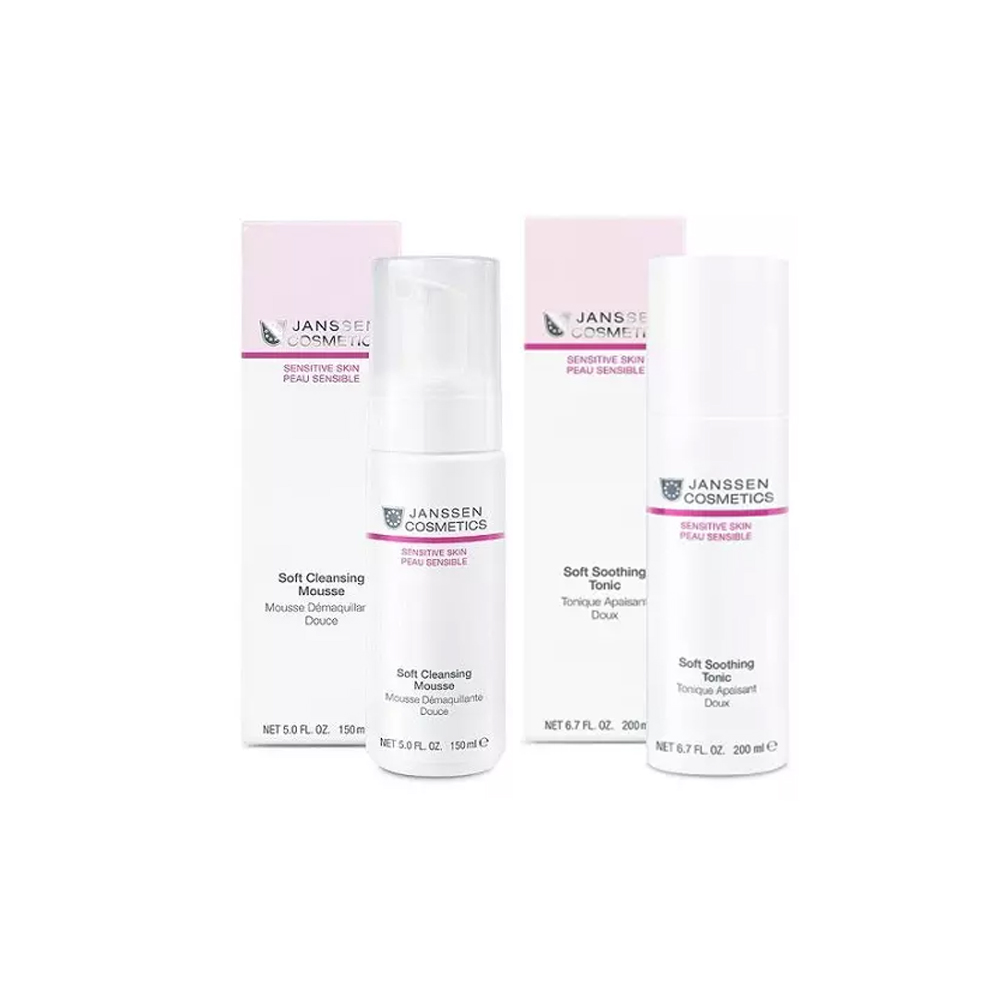 Janssen Cosmetics Набор Деликатное очищение чувствительной кожи: очищающий мусс 150 мл + тоник 200 мл (Janssen Cosmetics, Sensitive skin)