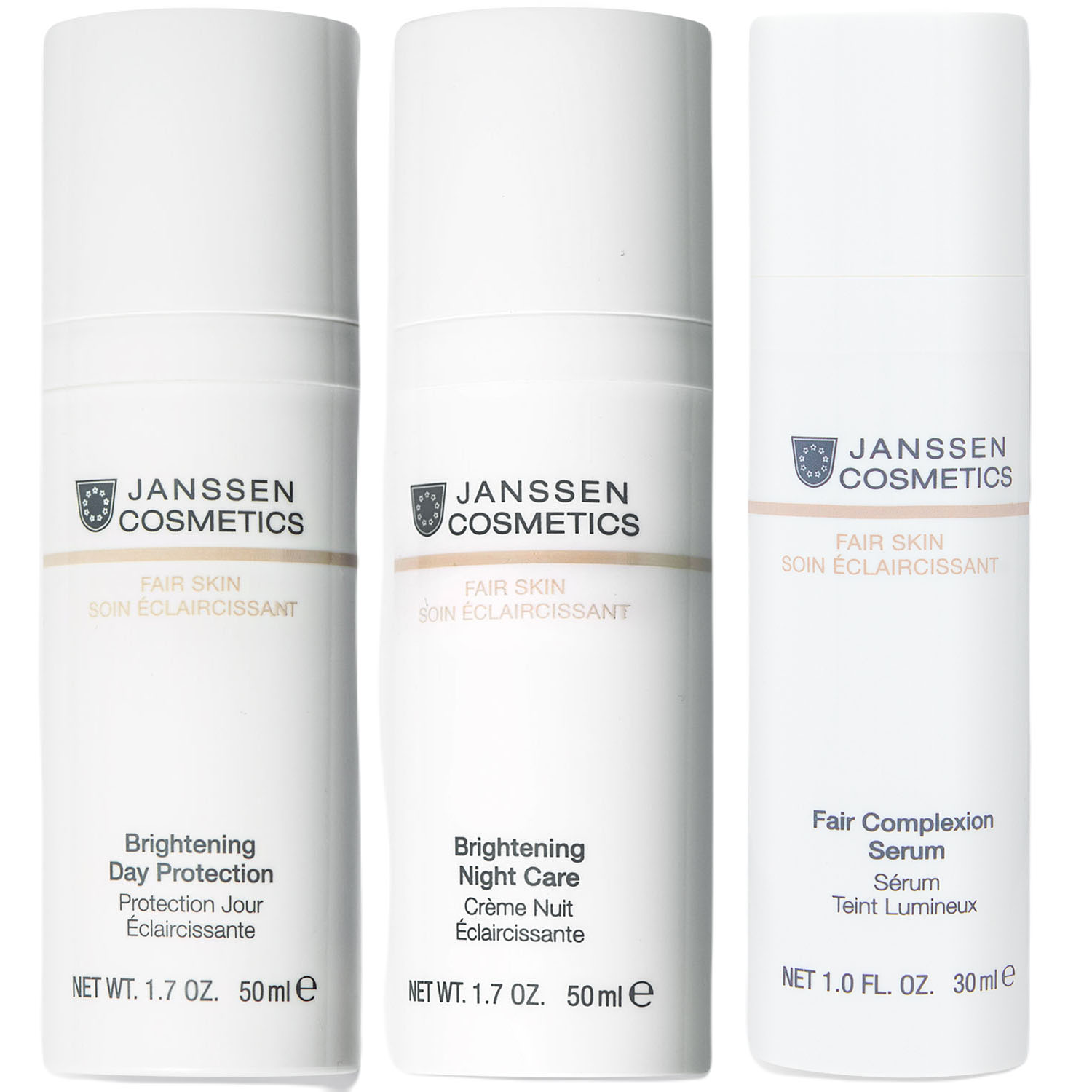Janssen Cosmetics Набор Питание и осветление кожи: дневной крем 50 мл + ночной крем 50 мл + сыворотка 30 мл (Janssen Cosmetics, Fair Skin)