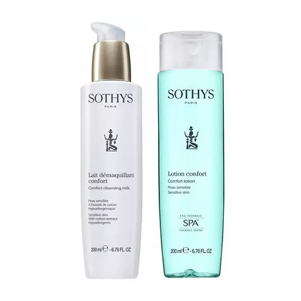 Sothys Набор Очищение чувствительной кожи: очищающее молочко 200 мл + тоник 200 мл (Sothys, )