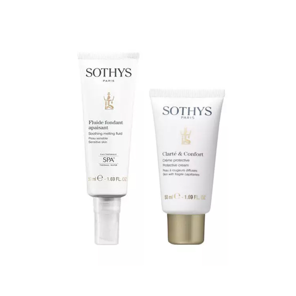 Sothys Набор Для чувствительной кожи: флюид, 50 мл + крем, 50 мл (Sothys, Sensitive Skin Line With Spa Thermal Water)