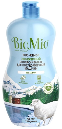 BioMio Экологичный ополаскиватель для посудомоечной машины Bio-Rinse, 750 мл (BioMio, Посуда)