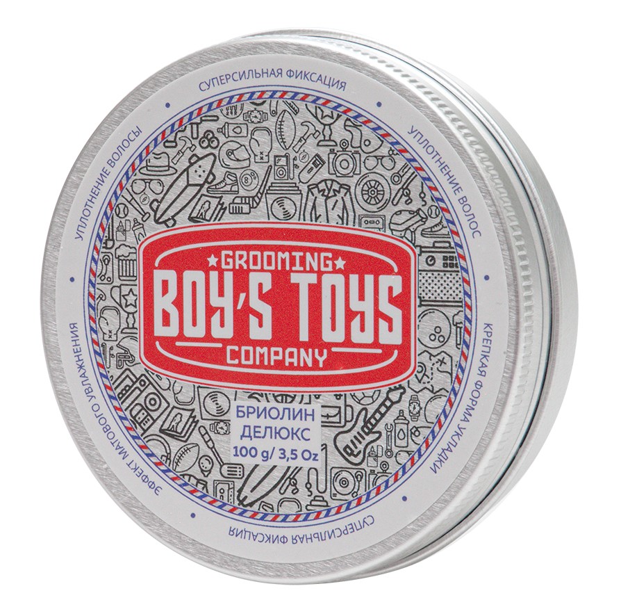 Boys Toys Бриолин для укладки волос сверх сильной фиксации со средним уровнем блеска Deluxe Oil Based Clay, 100 г (Boys Toys, Стайлинг)