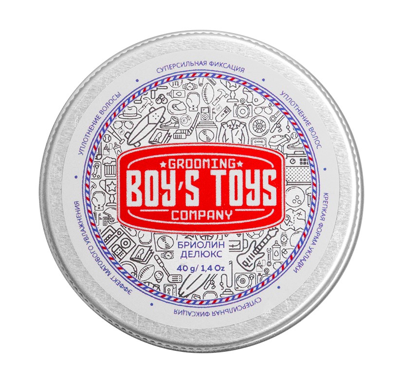 Boys Toys Бриолин для укладки волос сверх сильной фиксации со средним уровнем блеска Deluxe Oil Based Clay, 40 г (Boys Toys, Стайлинг)