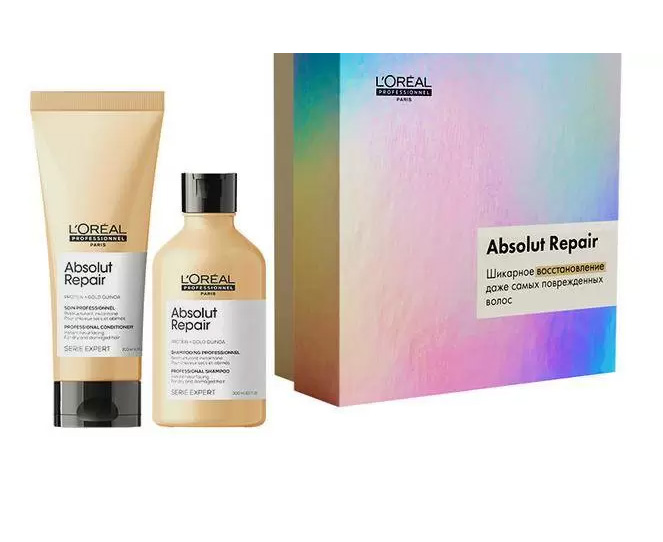 

Loreal Professionnel Набор Absolut Repair Gold для восстановления поврежденных волос: Шампунь, 300 мл + Кондиционер, 200 мл (Loreal Professionnel, Serie Expert), Serie Expert