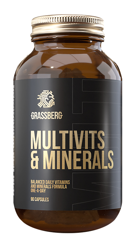 Grassberg Биологически активная добавка к пище Multivit & Minerals, 90 капсул (Grassberg, ) grassberg биологически активная добавка к пище multivit