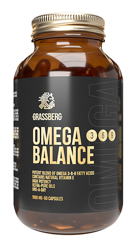 цена Grassberg Биологически активная добавка к пище Omega 3 6 9 Balance 1000 мг, 60 капсул (Grassberg, )