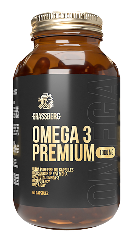 цена Grassberg Биологически активная добавка к пище Omega 3 Premium 60% 1000 мг, 60 капсул (Grassberg, )