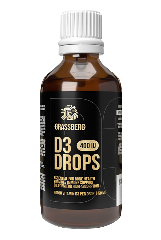 цена Grassberg Биологически активная добавка к пище Vitamin D3 400IU Drops, 50 мл (Grassberg, )