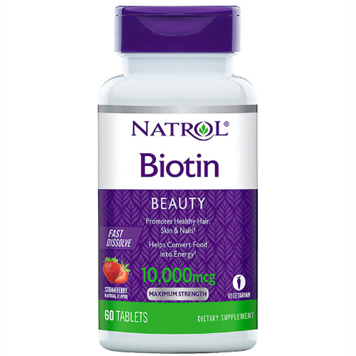 Natrol Биотин быстрорастворимый 10000 мкг, 60 таблеток (Natrol, Мультивитамины) биотин клубника 5000 мкг 90 таблеток natrol