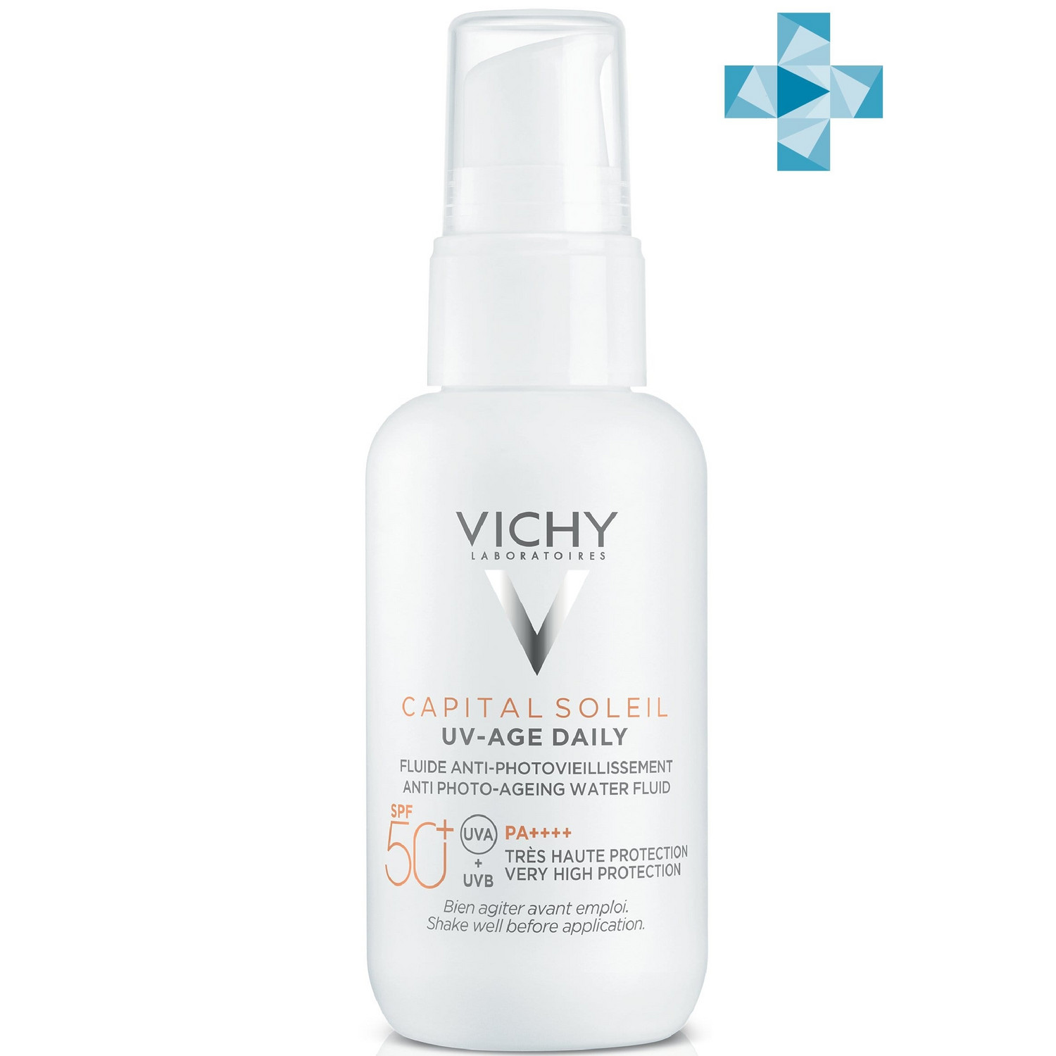 Vichy Невесомый солнцезащитный флюид для лица против признаков фотостарения UV-Age Daily SPF 50+, 40 мл (Vichy, Capital Soleil)