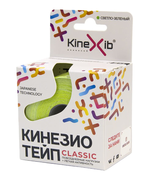 цена Kinexib Кинезио тейп Classic 5 м х 5 см, светло-зеленый (Kinexib, Тейпы)