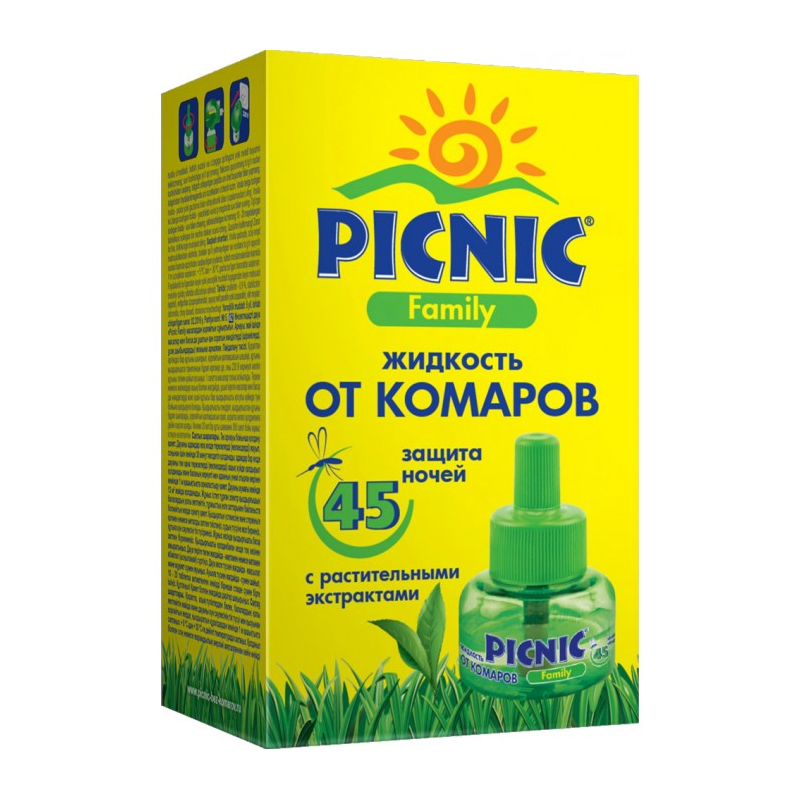 

Picnic Жидкость от комаров "Защита для семьи 45 ночей", 30 мл (Picnic, Family), Family