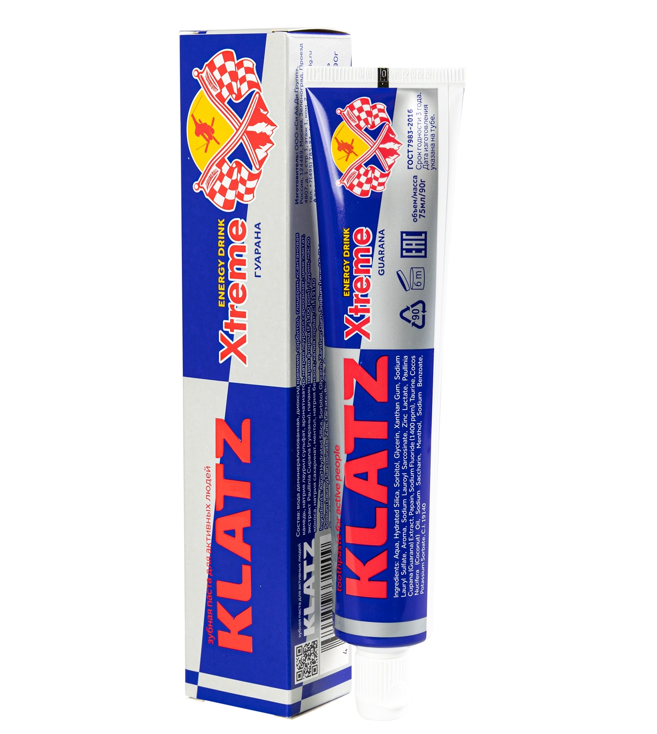 Klatz Зубная паста для активных людей «Гуарана», 75 мл (Klatz, Xtreme Energy Drink)
