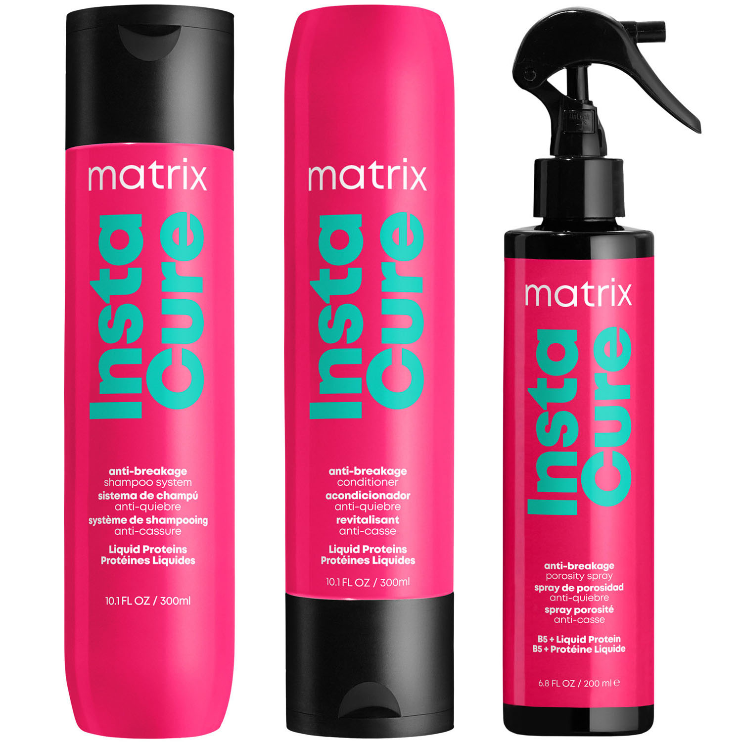 цена Matrix Набор против ломкости и пористости волос Total results Instacure: шампунь 300 мл + кондиционер 300 мл + спрей 200 мл (Matrix, Total Results)