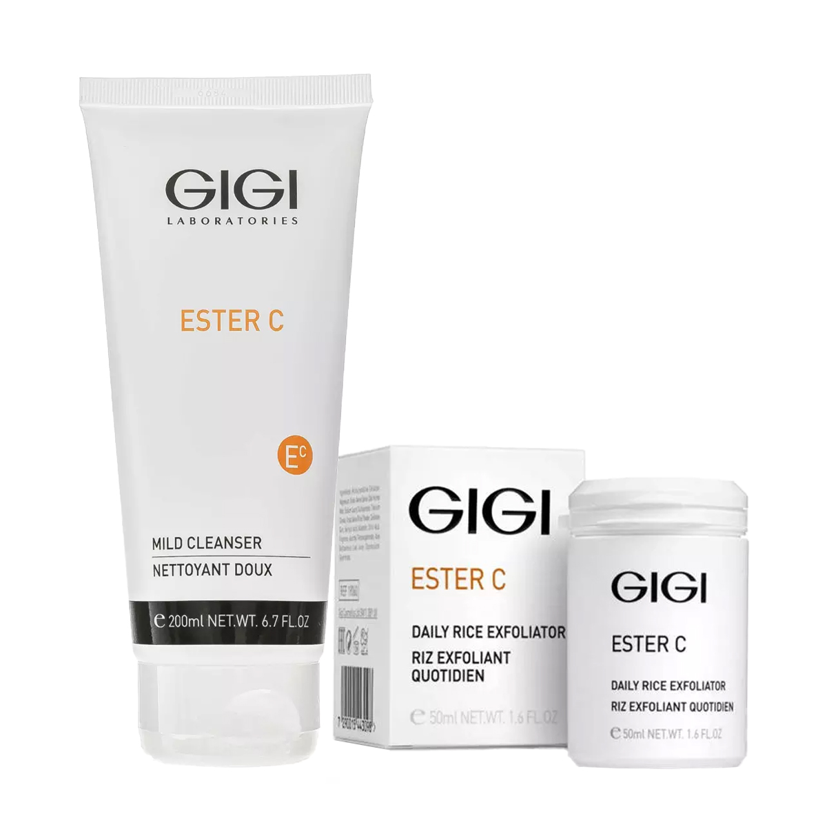 GiGi Набор для очищения кожи: эксфолиант 50 мл + гель 200 мл (GiGi, Ester C) gigi эксфолиант ester c 50 мл