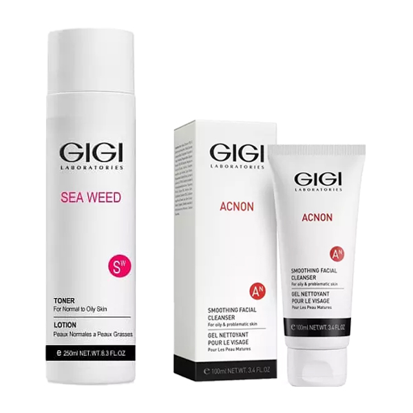 GiGi Набор для очищения кожи: тоник 250 мл + мыло для глубокого очищения 100 мл (GiGi, Sea Weed)