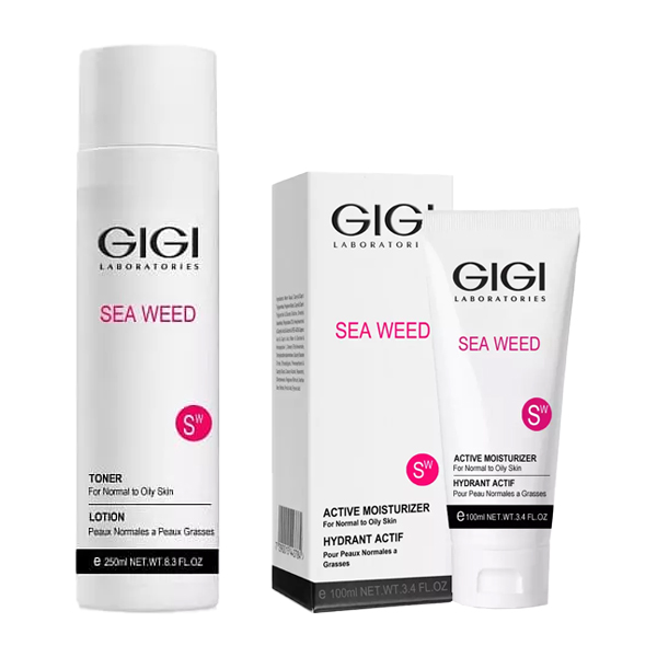 GiGi Набор Увлажнение: крем 100 мл + тоник 250 мл (GiGi, Sea Weed) крем для жирной кожи увлажняющий moisturizer for oily skin gigi джиджи 50мл