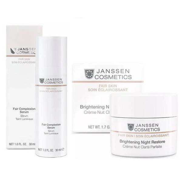 Janssen Cosmetics Набор Осветляющий: ночной крем 50 мл + сыворотка 30 мл (Janssen Cosmetics, Fair Skin)