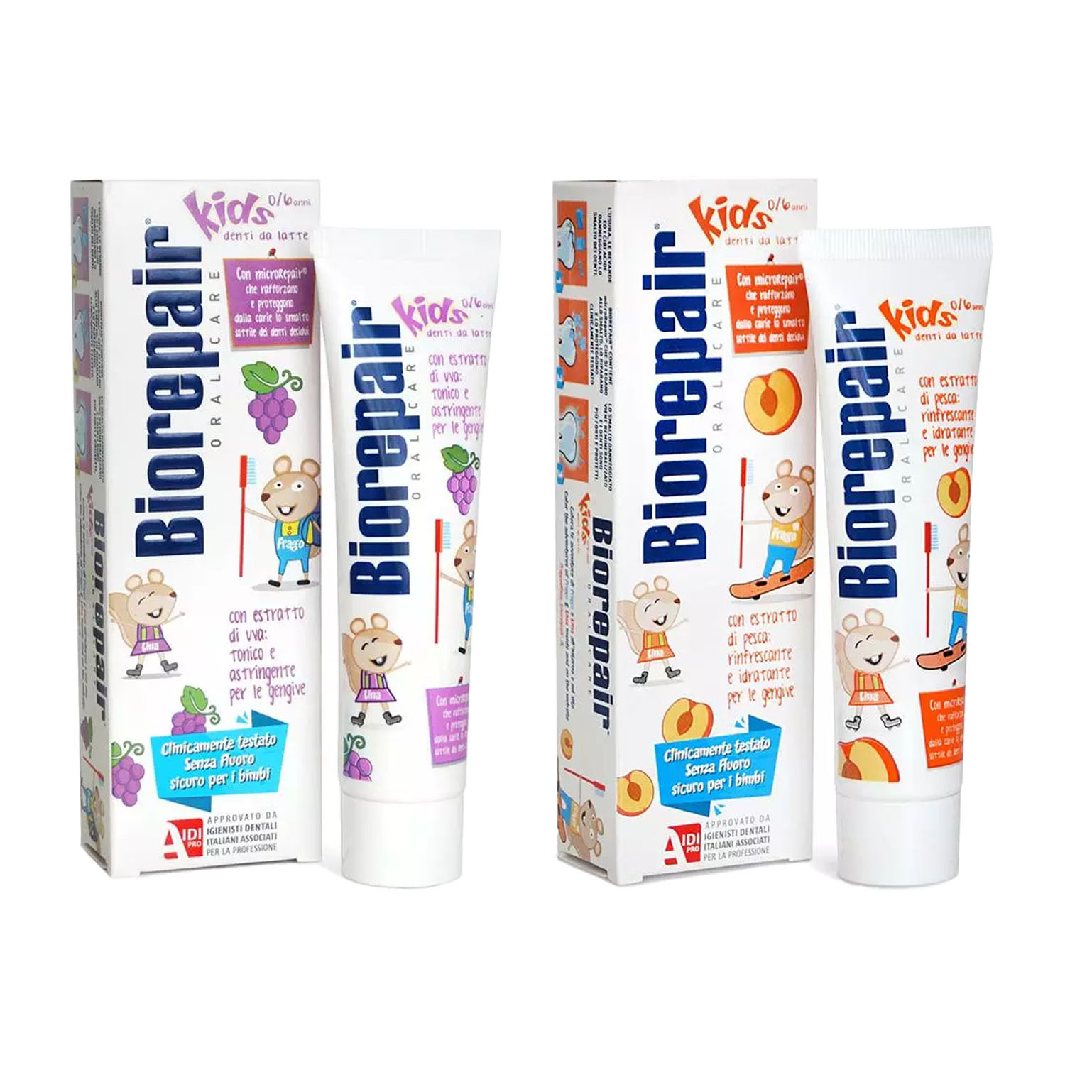 цена Biorepair Набор зубных паст для детей, 2х50 мл (Biorepair, Детская гамма)