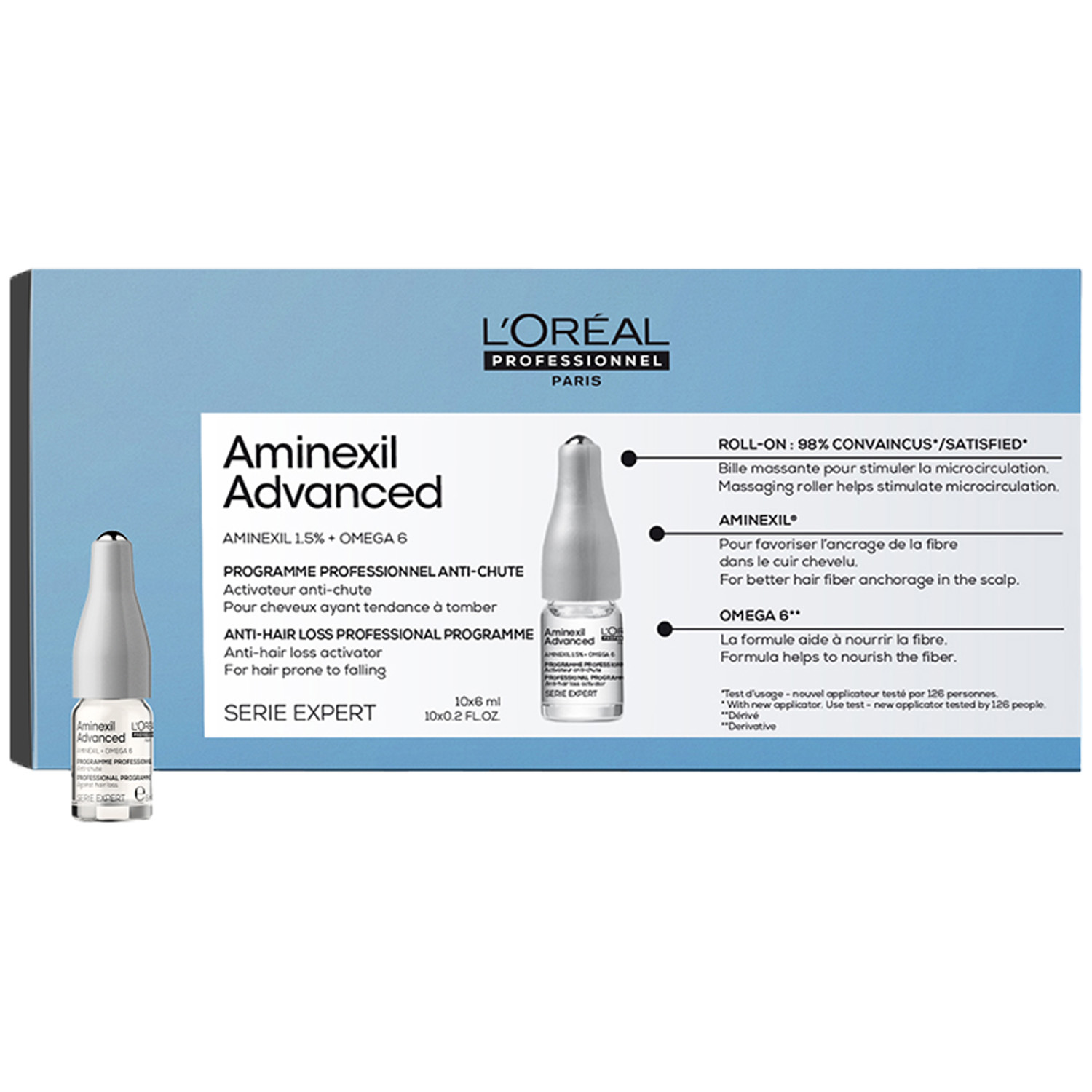 L'oreal Professionnel Программа Aminexil Advanced от выпадения волос, 10 ампул х 6 мл (L'oreal Professionnel, Serie Expert)