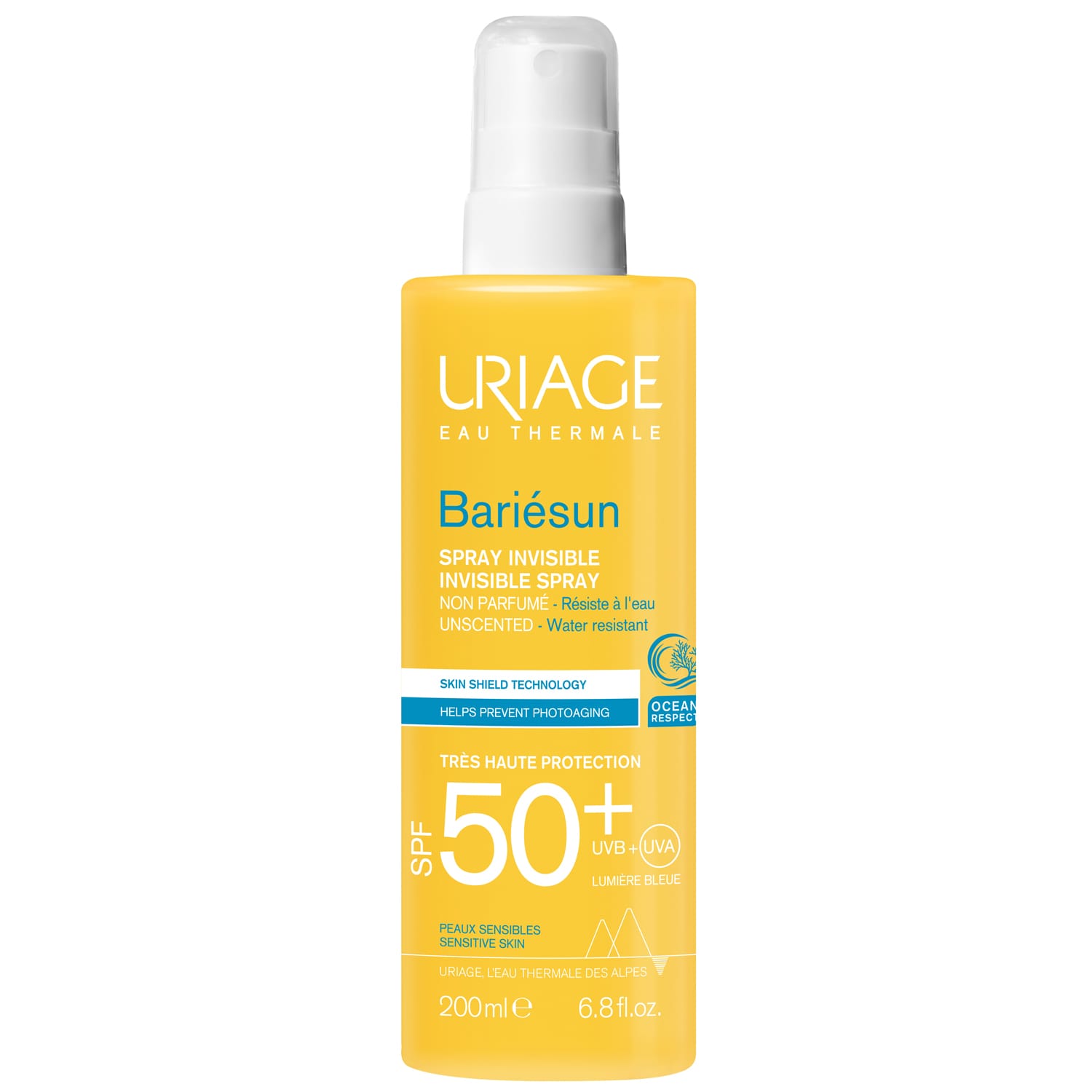 Uriage Спрей без ароматизаторов Invisible Spray Unscented SPF 50+, 200 мл (Uriage, Bariesun)