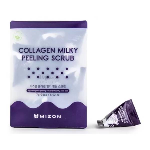 Mizon Молочный пилинг-скраб с коллагеном Collagen Milky Peeling Scrub, 24 х 7 г (Mizon, Collagen Power)