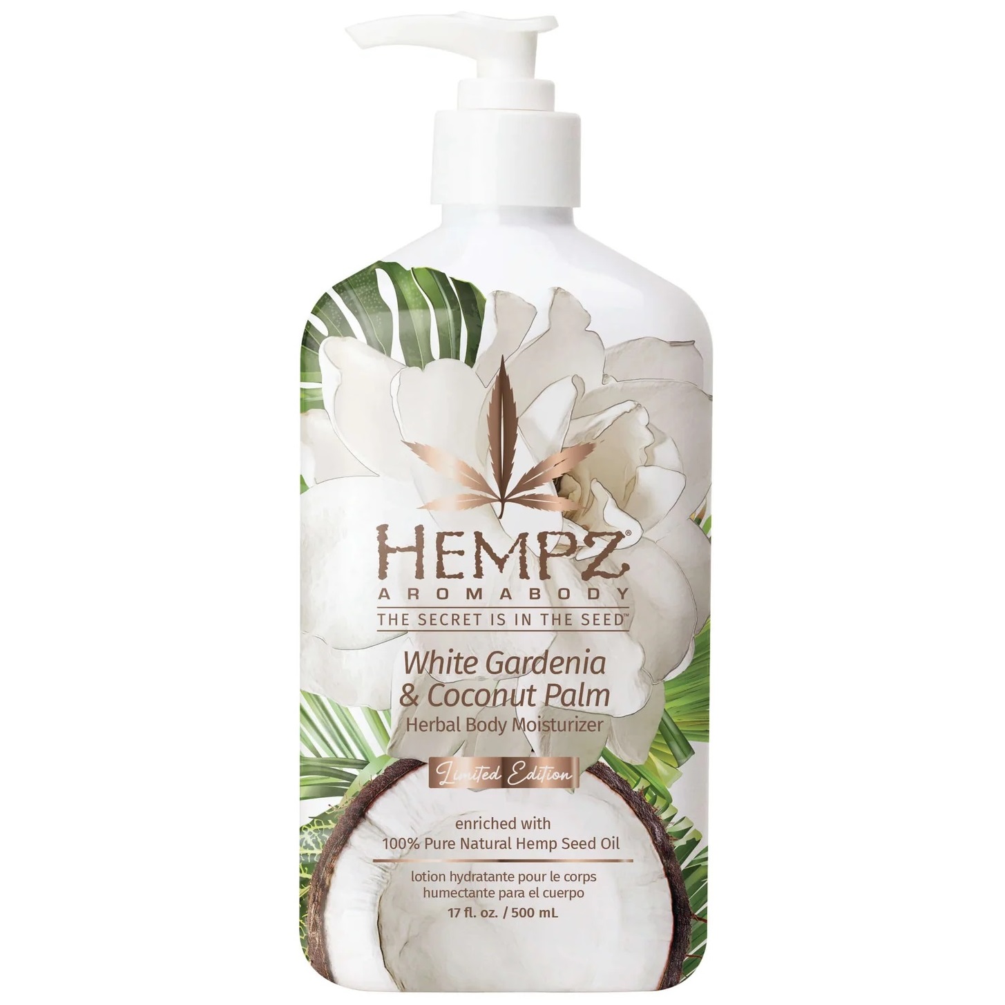 Хемпз Увлажняющее молочко для тела White Gardenia & Coconut Palm, 500 мл (Hempz, Белая гардения и кокос) фото 0