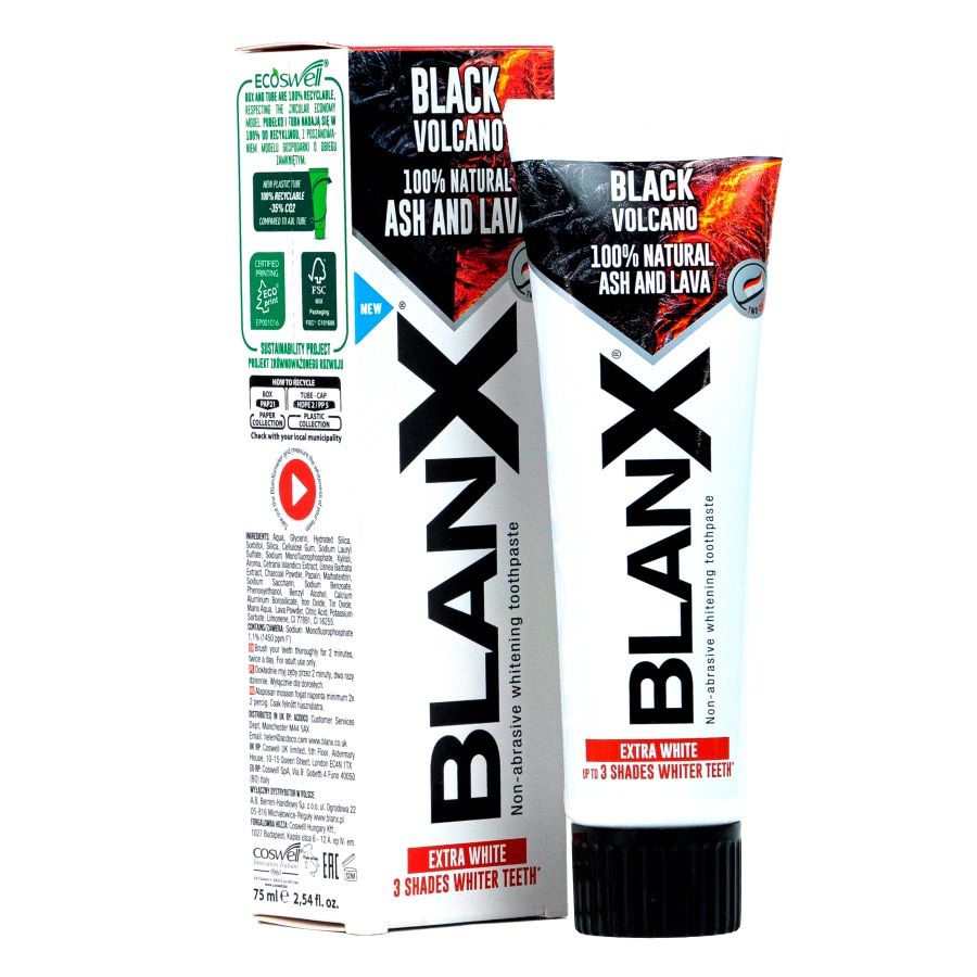цена Blanx Зубная паста Black Volcano, 75 мл (Blanx, Зубные пасты Blanx)