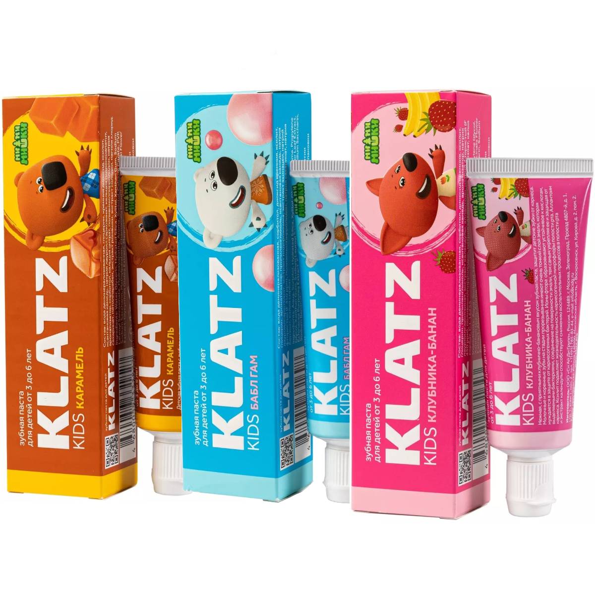 Klatz Набор детских зубных паст Ми-ми-мишки, 3 шт (Klatz, Ми-ми-мишки)