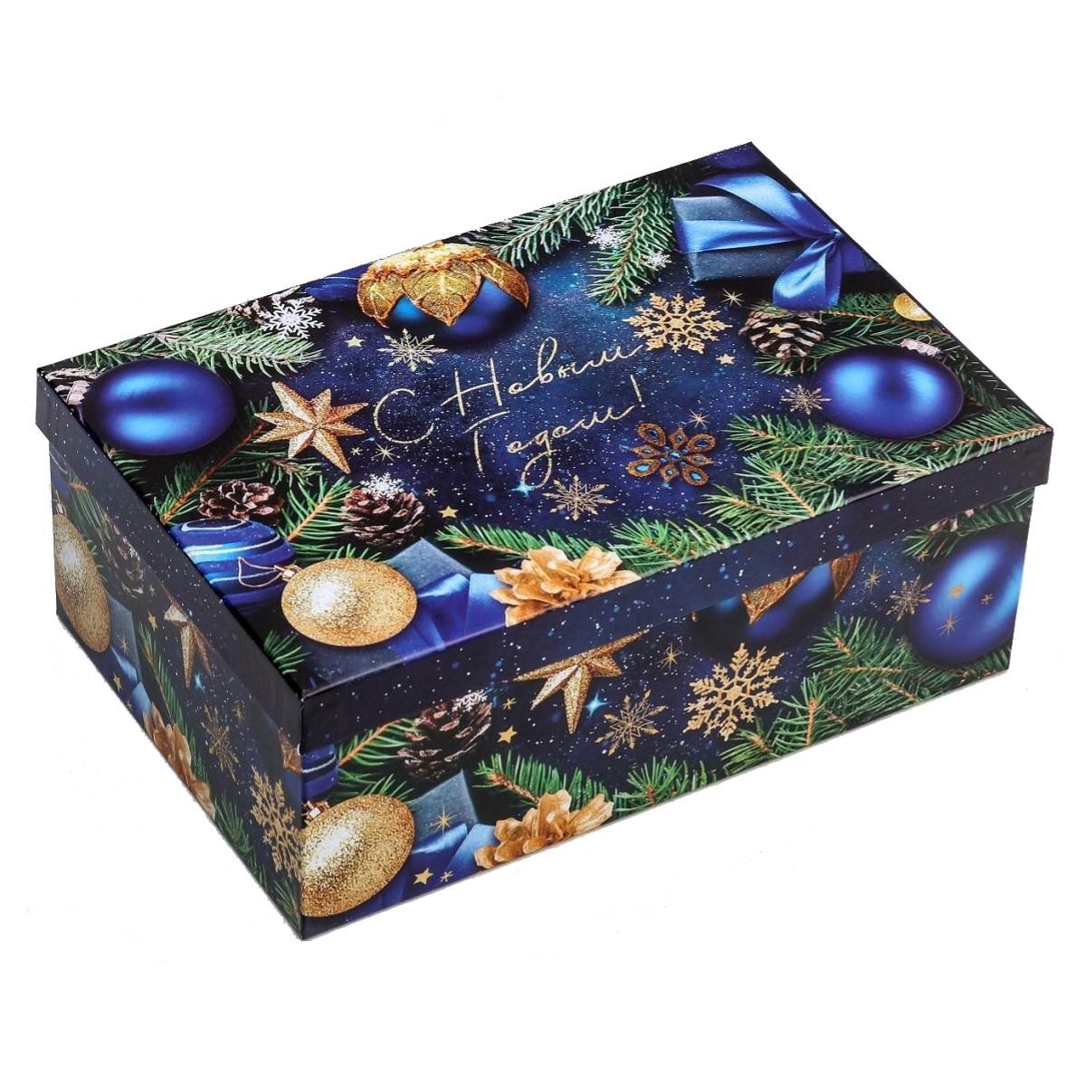 Подарочная упаковка Коробка подарочная «Новогодние игрушки», 28 x 18,5 x 11,5 см (Подарочная упаковка, Коробки) цена и фото