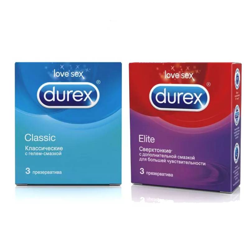 Durex Набор презервативов: Classic 3 шт + Elite 3 шт (Durex, Презервативы) презервативы durex elite 12 шт