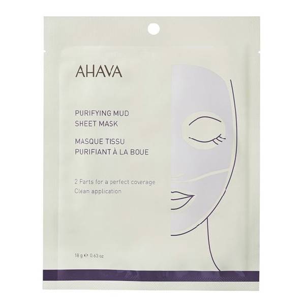Ahava Очищающая тканевая маска для лица Purifying Mud Sheet Mask, 18 г (Ahava, Mineral Mud Masks) ahava маска для лица с экстрактом золота mineral mud