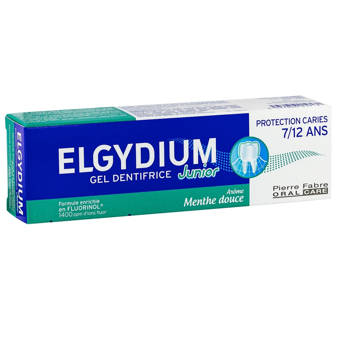 Elgydium Зубная паста-гель с ароматом мяты для взрослых и детей 7+, 50 мл (Elgydium, ) зубная паста гель для взрослых и детей защита от кариеса aroma bubble junior elgydium эльгидиум 50мл