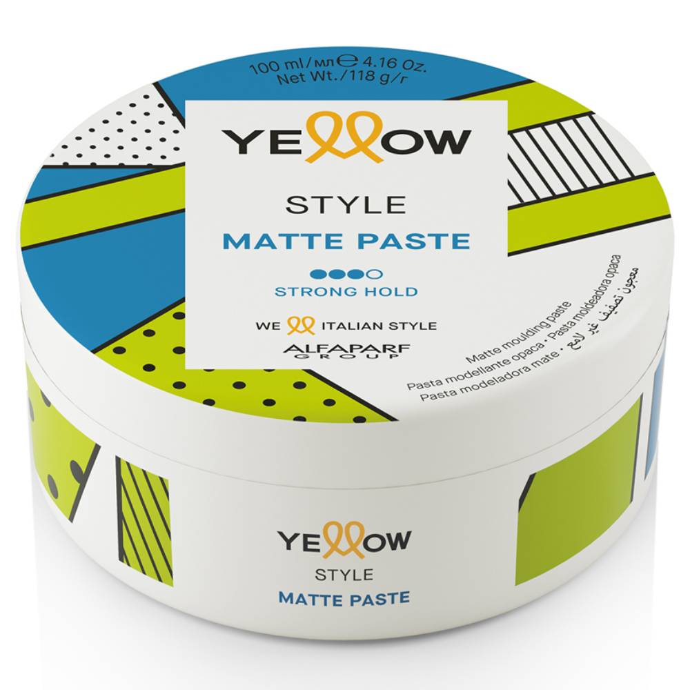 Yellow Professional Матирующая паста сильной фиксации для укладки волос Matte Paste, 100 мл (Yellow Professional, Style) текстурирующая глина для укладки syoss матовый эффект сильный контроль 100 мл