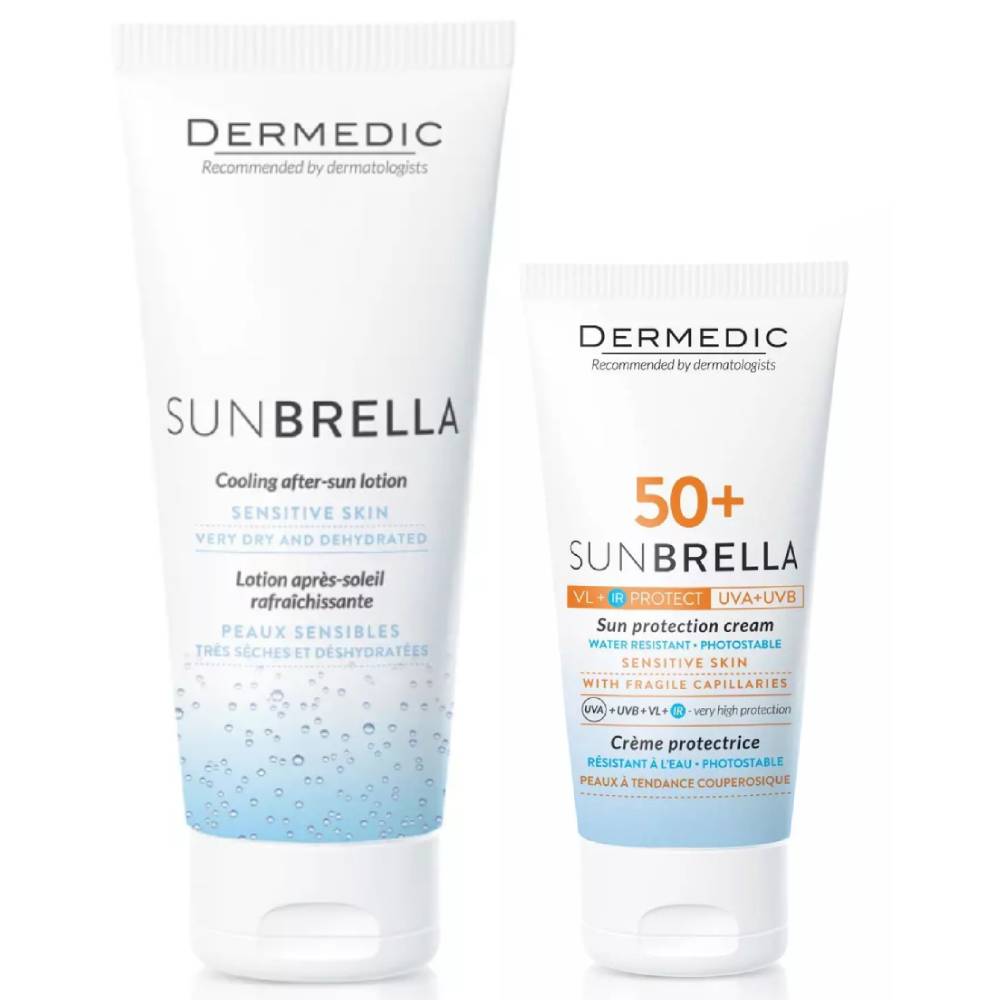 Dermedic Набор для чувствительной кожи: солнцезащитный крем SPF50+ 50 мл + бальзам после загара 200 г (Dermedic, Sunbrella)