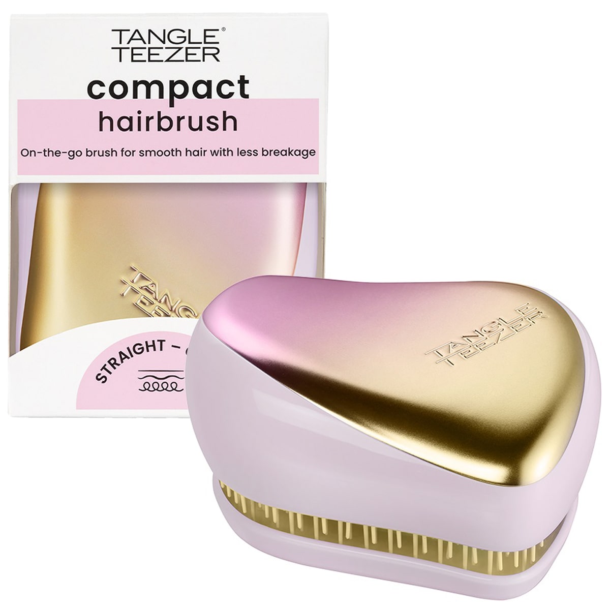 Тангл Тизер Расческа для всех типов волос Sweet Lilac & Yellow Chrome (Tangle Teezer, Compact Styler) фото 0