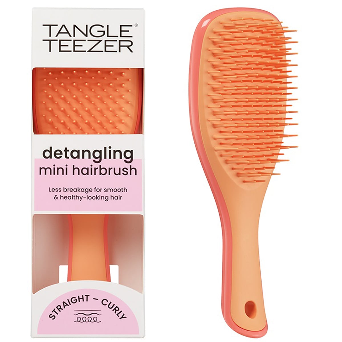 Тангл Тизер Расческа для прямых и волнистых волос Mini Salmon Pink & Apricot (Tangle Teezer, The Ultimate Detangler) фото 0