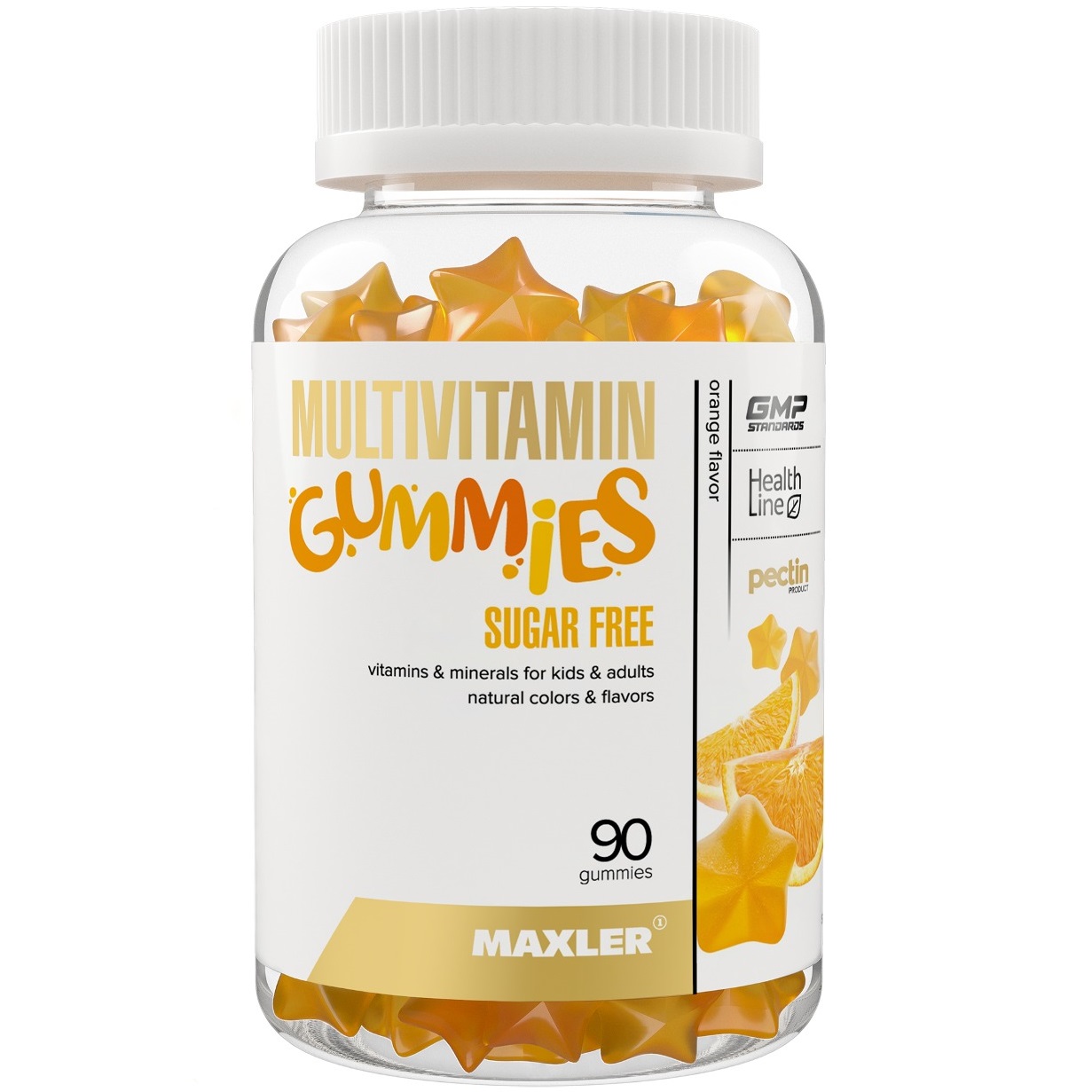 Макслер Комплекс Multivitamin Gummies Sugar Free со вкусом апельсина, 90 жевательных пастилок х 2000 мг (Maxler, ) фото 0