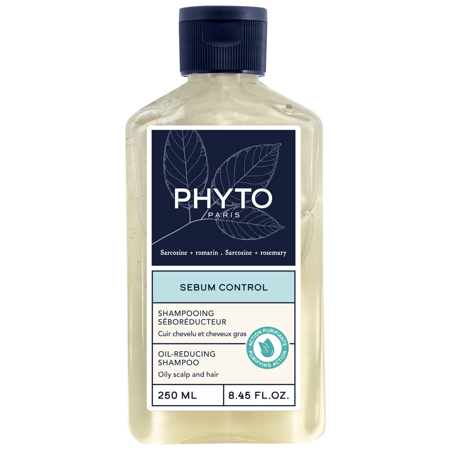 Фито Бессиликоновый шампунь для волос, склонных к жирности Sebum Control, 250 мл (Phyto, Scalp Solution) фото 0