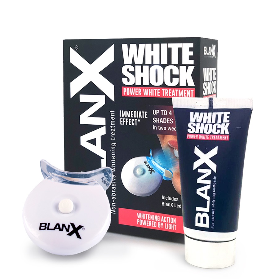 цена Blanx Отбеливающий уход + Активатор white shock treatment + Led Bite, 50 мл (Blanx, Специальный уход Blanx)