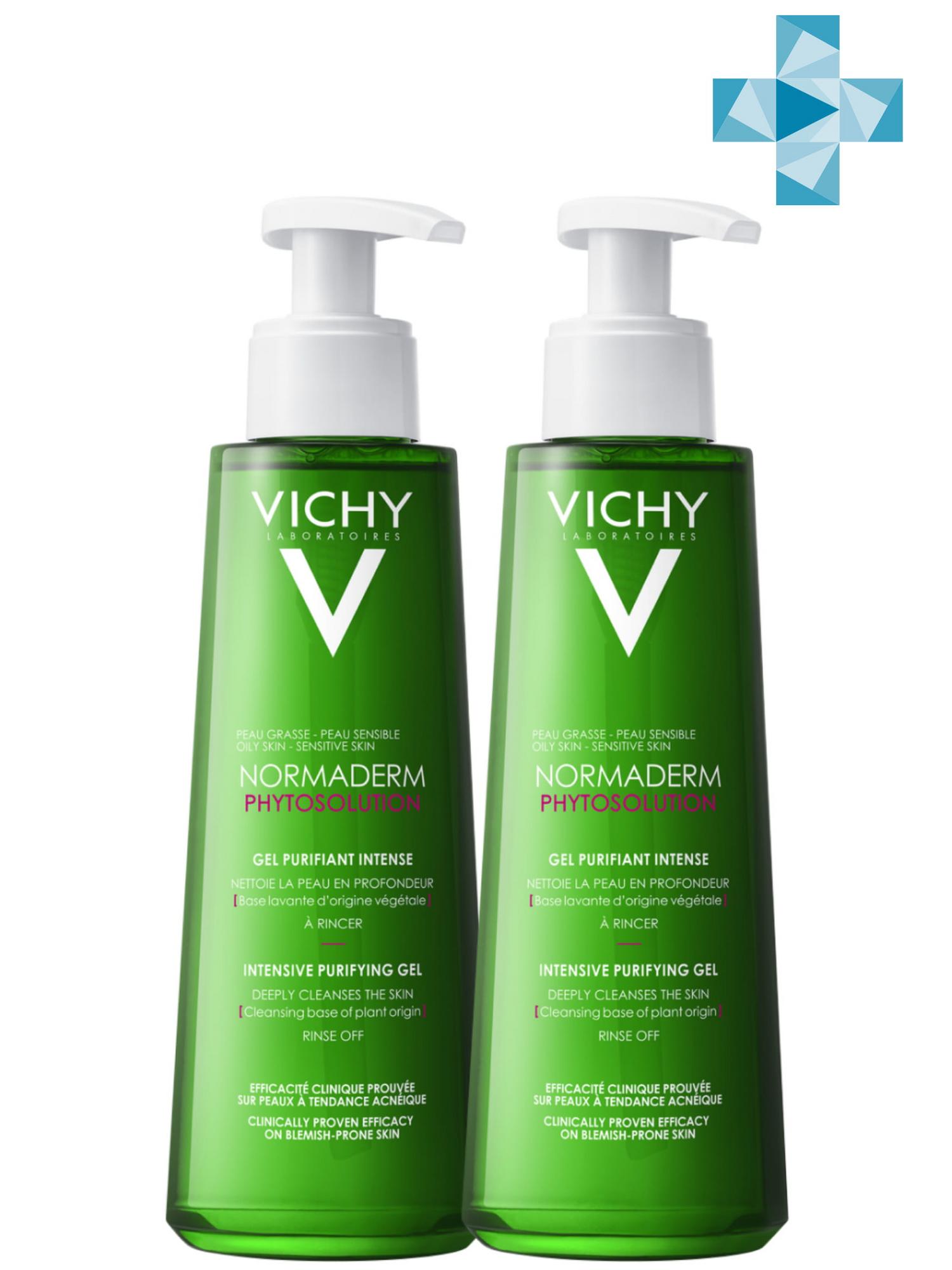 Vichy Комплект Нормадерм Фитосолюшн Очищающий гель для умывания, 2 шт. по 200 мл (Vichy, Normaderm)