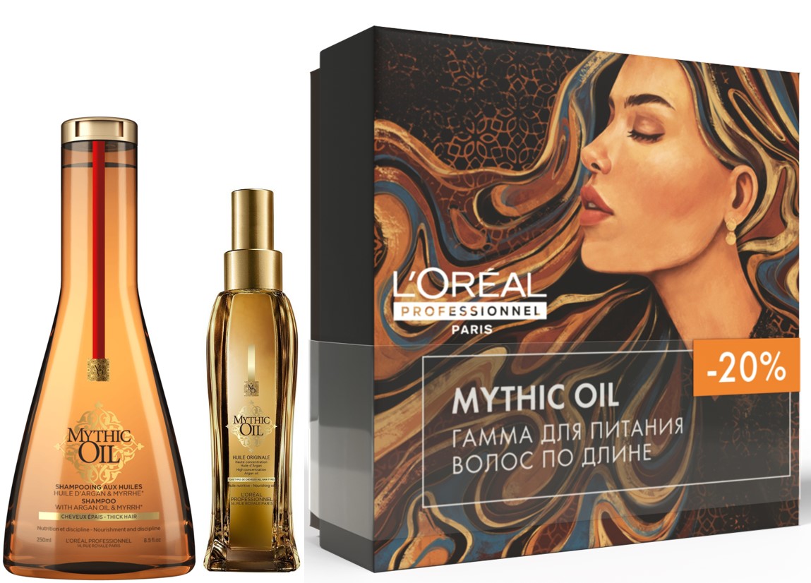 Лореаль Профессионель Набор Весна Mythic Oil: Шампунь для плотных волос, 250 мл + Масло питательное для волос 100 мл (L'oreal Professionnel, Serie Expert) фото 0