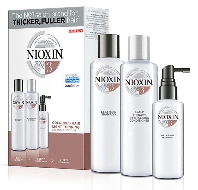 Nioxin Набор 3-х-ступенчатая система System 3 Coloured Hair Light Thinning (Nioxin, System 3) шампунь для волос nioxin маска для кожи головы питательная system 1 scalp treatment