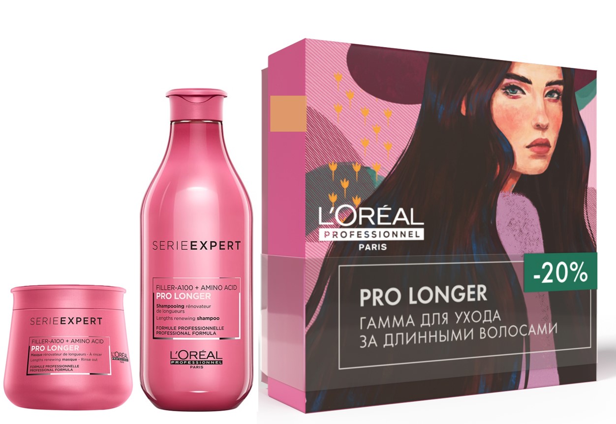 Лореаль Профессионель Набор Pro Longer: Шампунь 300 мл + Маска 250 мл (L'oreal Professionnel, Serie Expert) фото 0