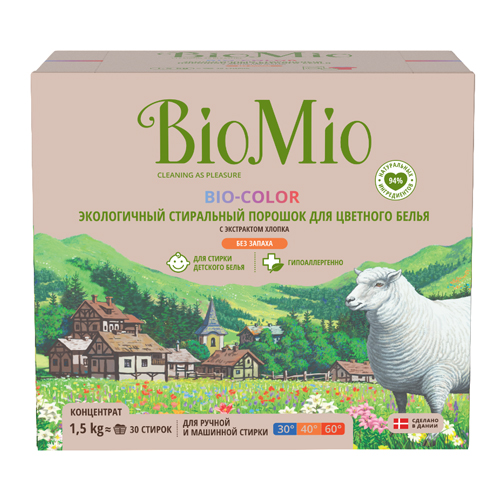 BioMio Стиральный порошок для цветного белья, 1500 мл (BioMio, Стирка)