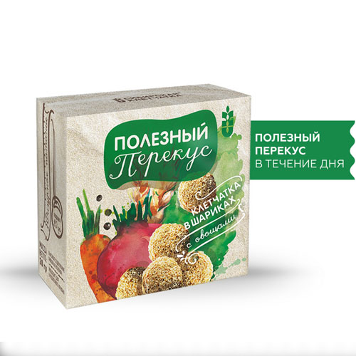  Экструдированный злаковый продукт Полезный Перекус клетчатка в шариках с овощами,20 гр (Сибирская клетчатка, Перекусы) фото 0