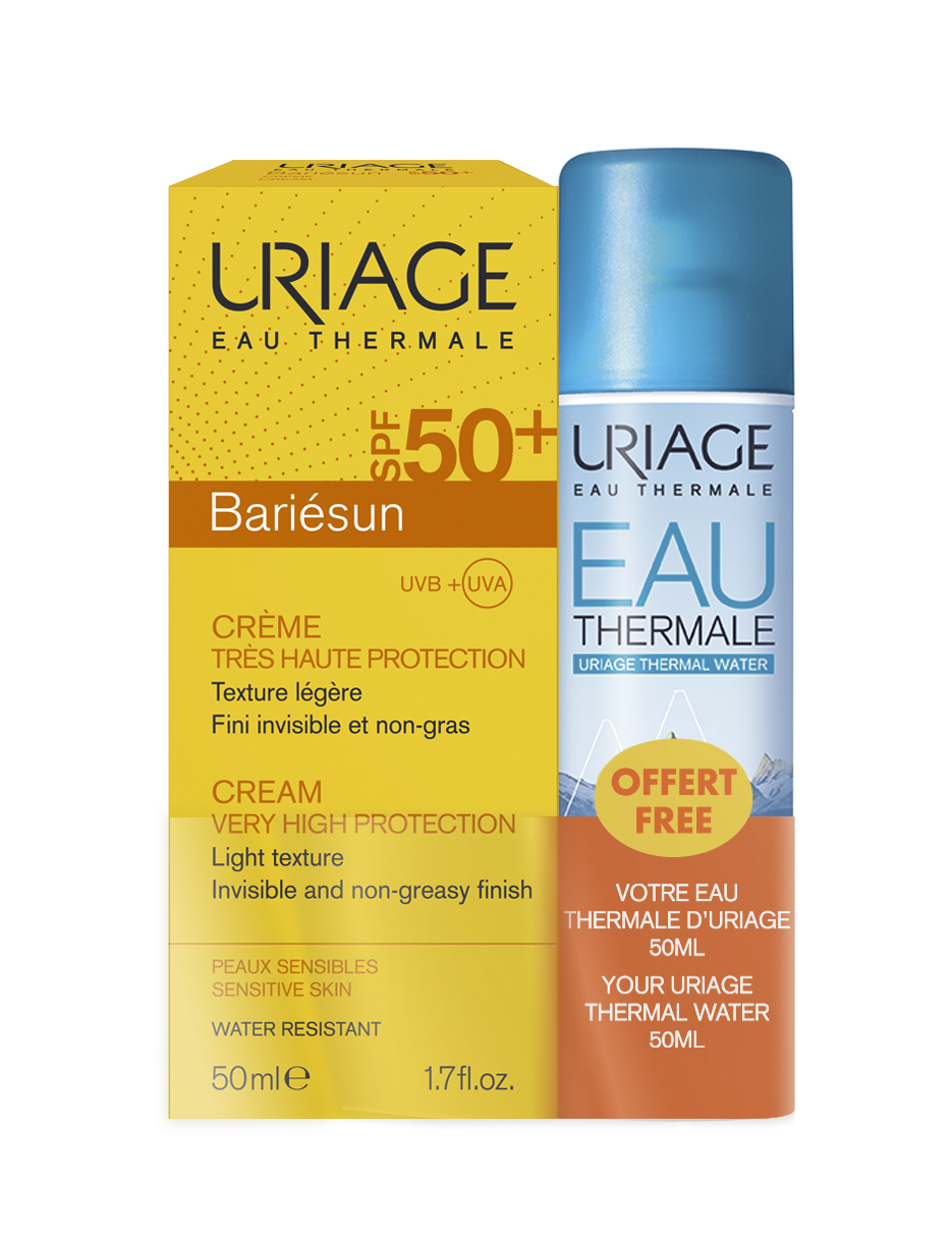 Купить Набор Барьесан крем SPF 50+, 50 мл + Термальная вода 50 мл Uriage  Bariesun: цена и отзывы - Выгодные наборы - Центр Здоровья Кожи