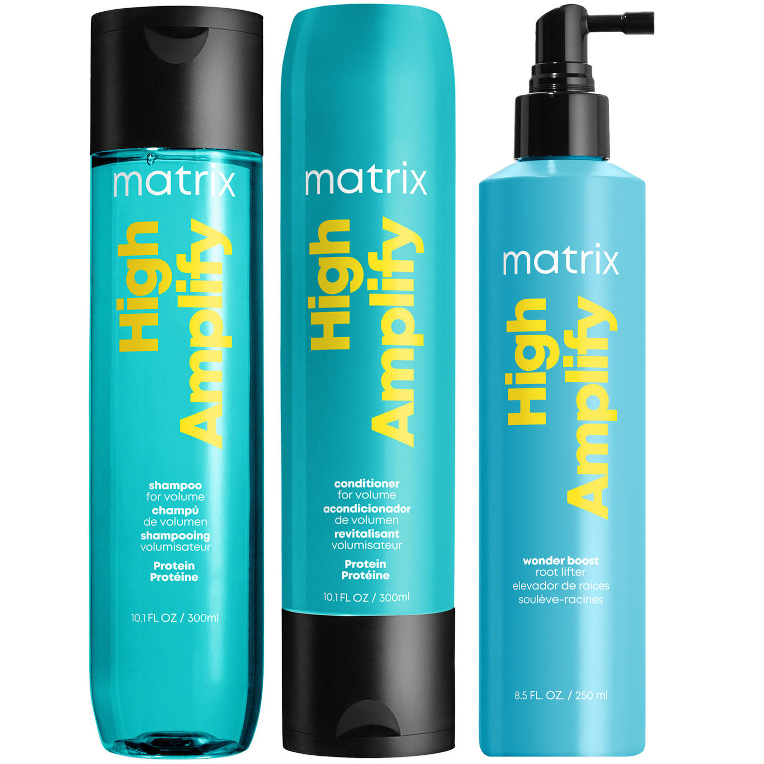 Matrix Набор для объема волос: шампунь 300 мл + кондиционер 300 мл + спрей 250 мл (Matrix, Total results) спрей matrix high amplify wonder boost для прикорневого объема 250 мл